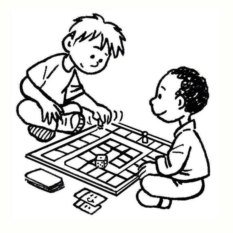 dessin enfants jouant